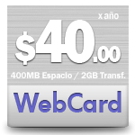 Webcard, su primer sitio en internet.